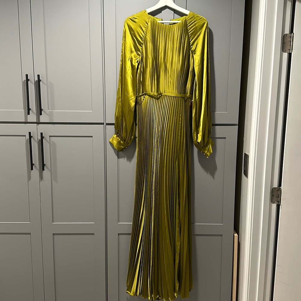 Ieena by Mac duggal green pleated dress